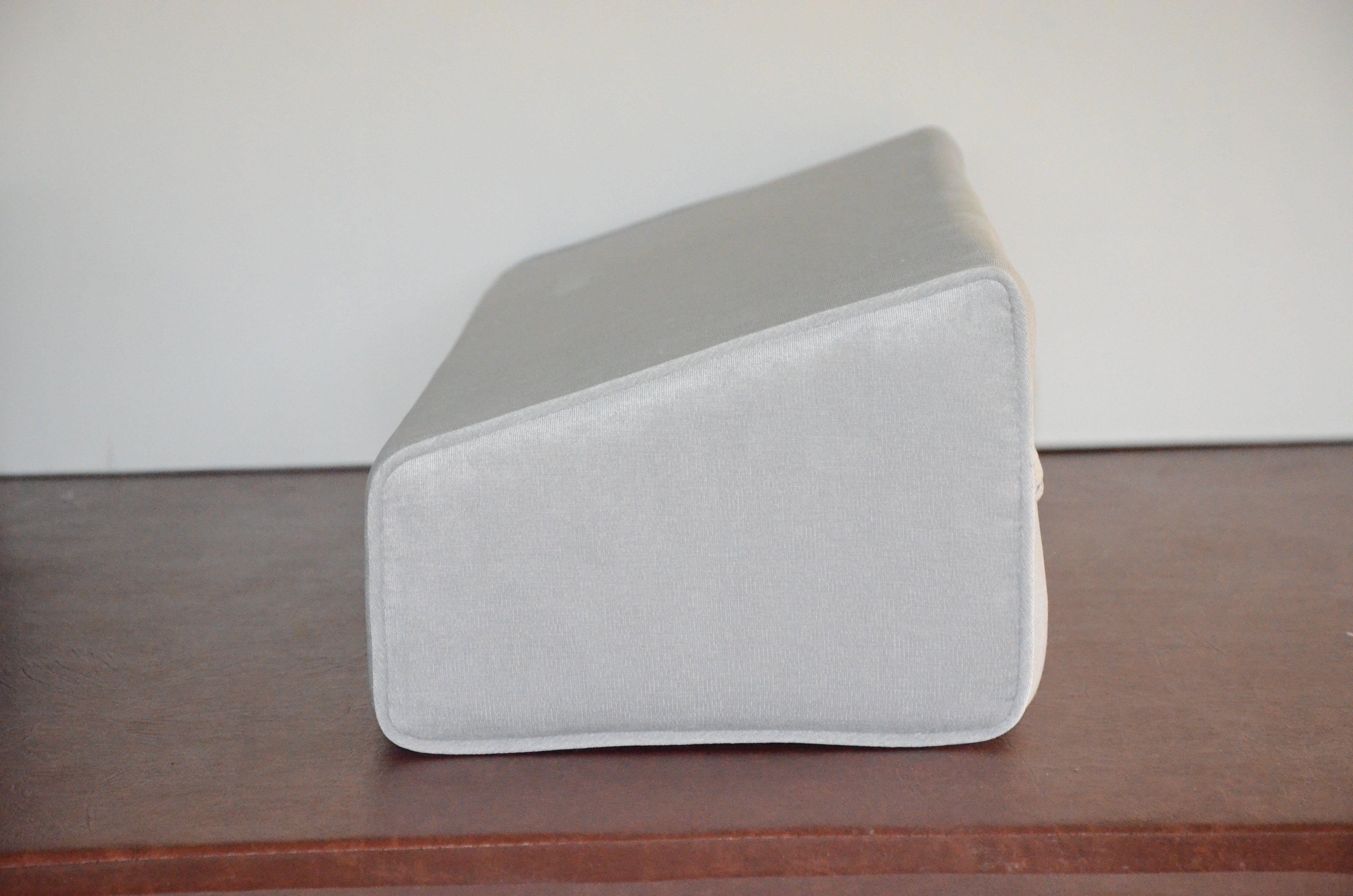 Wedge Bolster Cover ( Velvet-Grey)