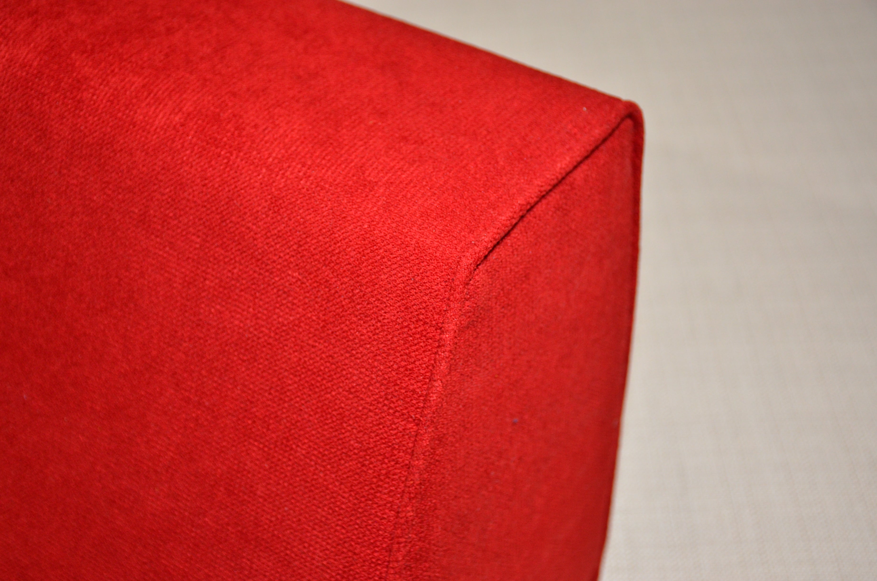 Wedge Bolster Cover ( Linen-Red-Scarlet)