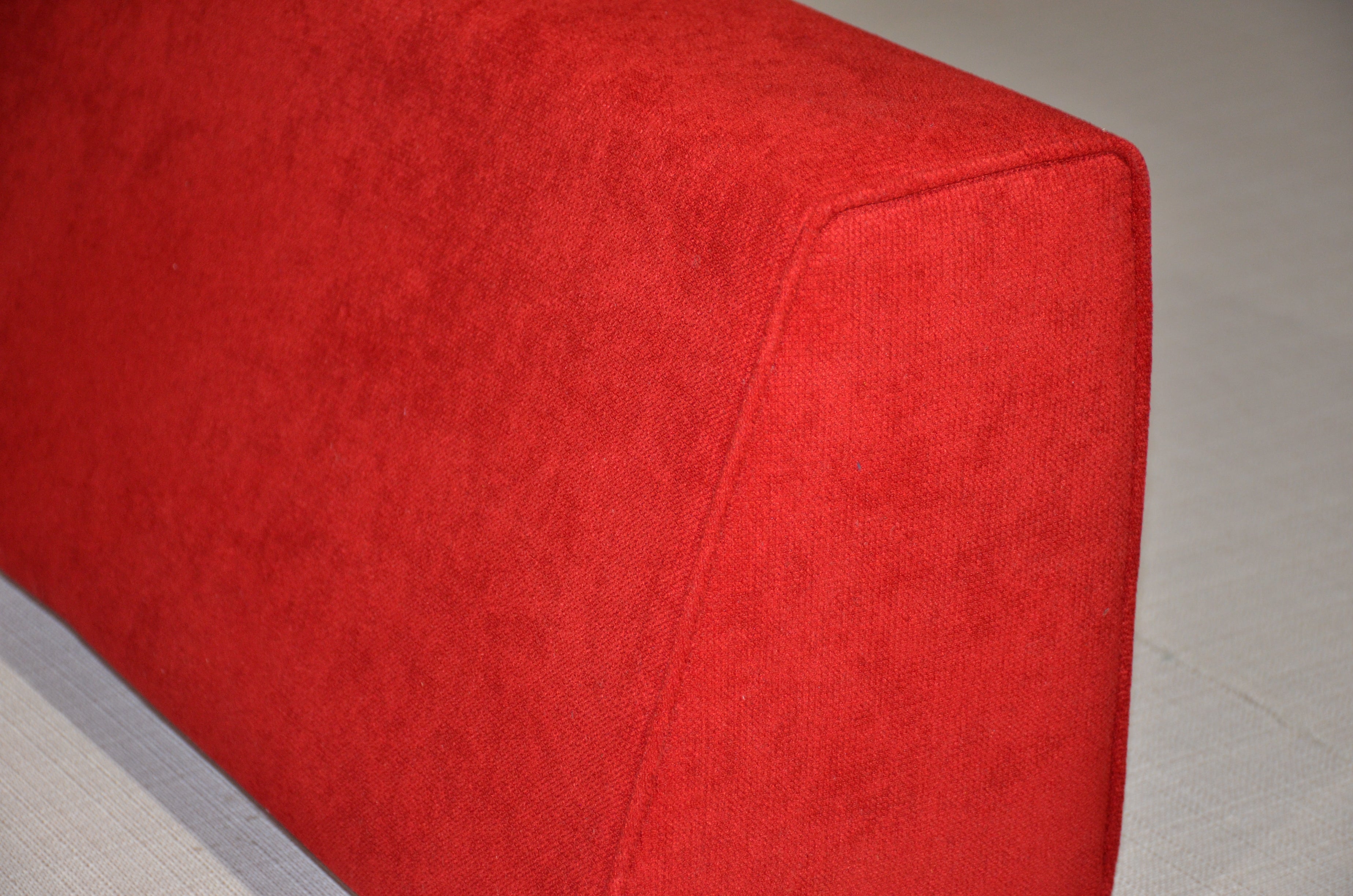 Wedge Bolster Cover ( Linen-Red-Scarlet)