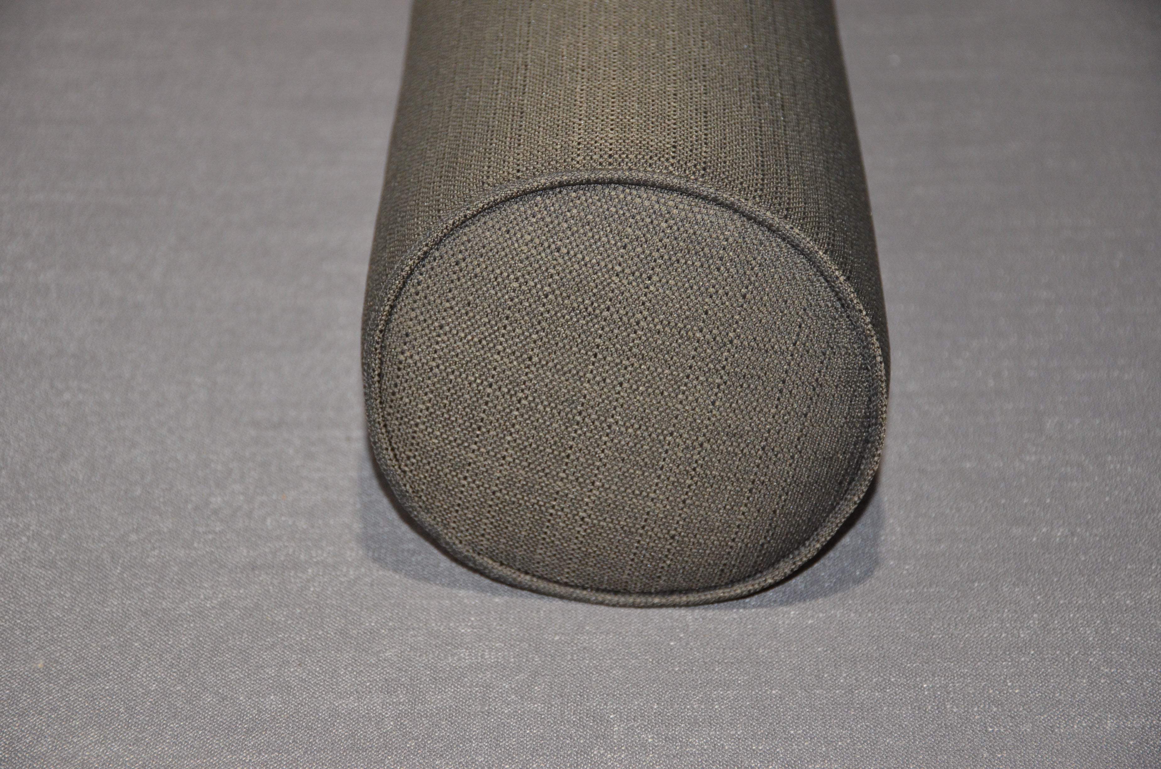 Round Bolster Pillow Cover . Linen Graphite-234.