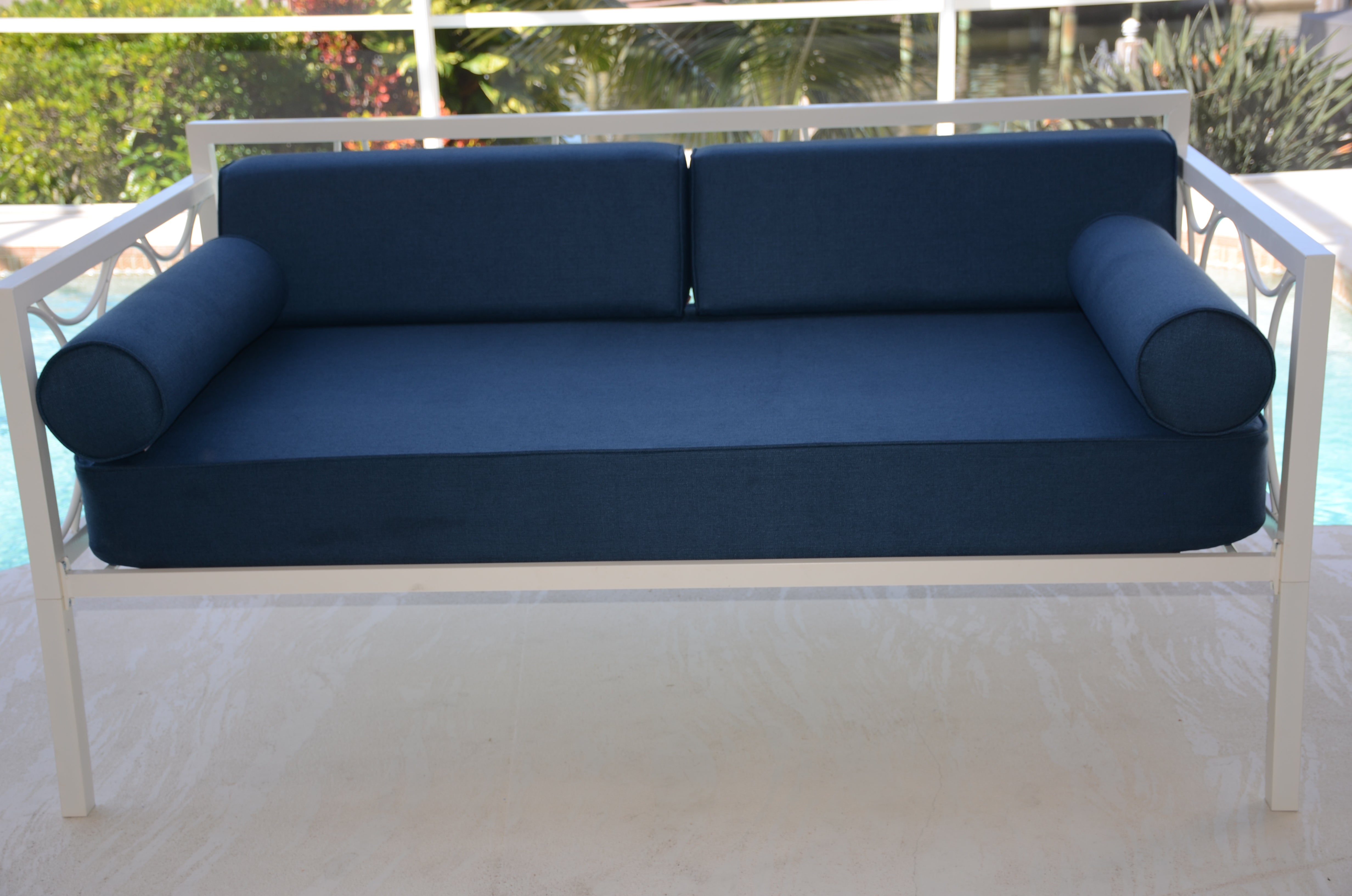 Daybed Matching Tailored Fitted Cover twin (COMPLETE SET). Lepap-Navy-Blue.