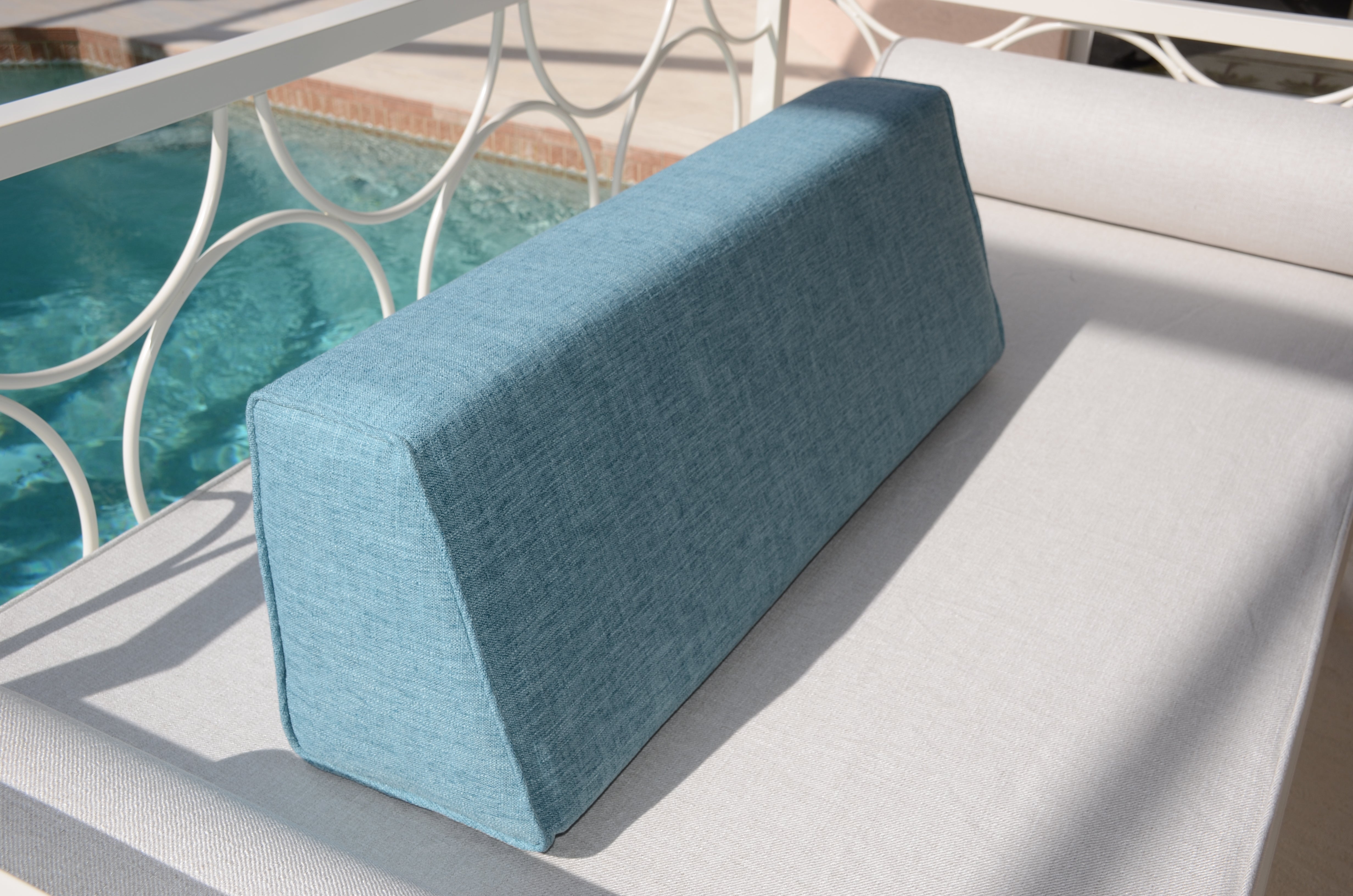 Wedge Bolster Cover (Linen-Mont-Turquoise)