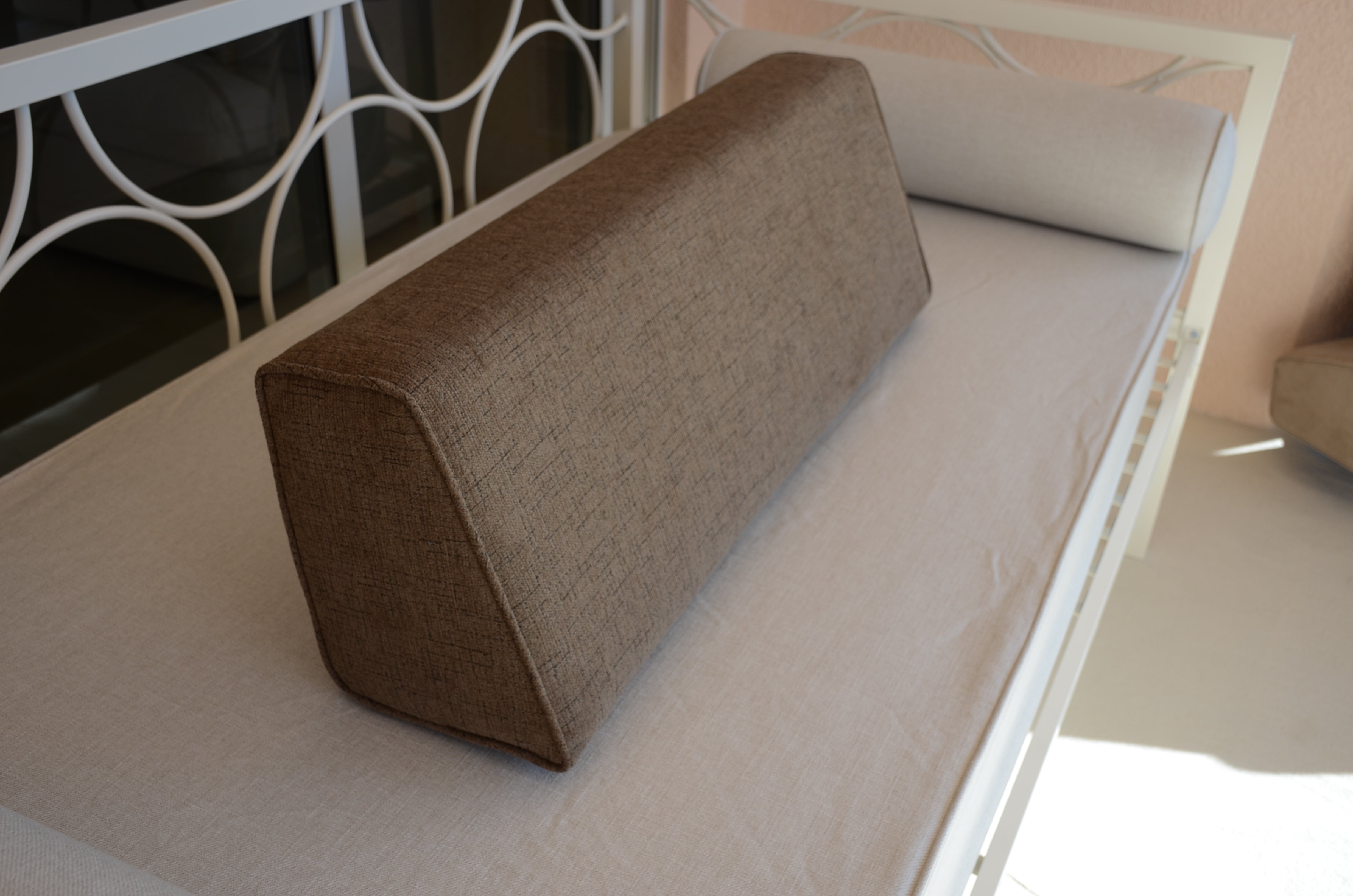 Wedge Bolster Cover ( Chenille 12217 Stone)