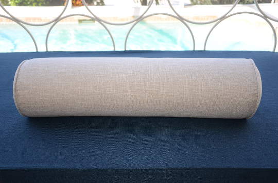 Round Bolster Pillow Cover. Linen-Natural.